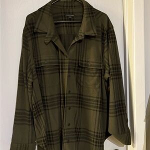 Universal Standard Green Plaid Fleece Flannel